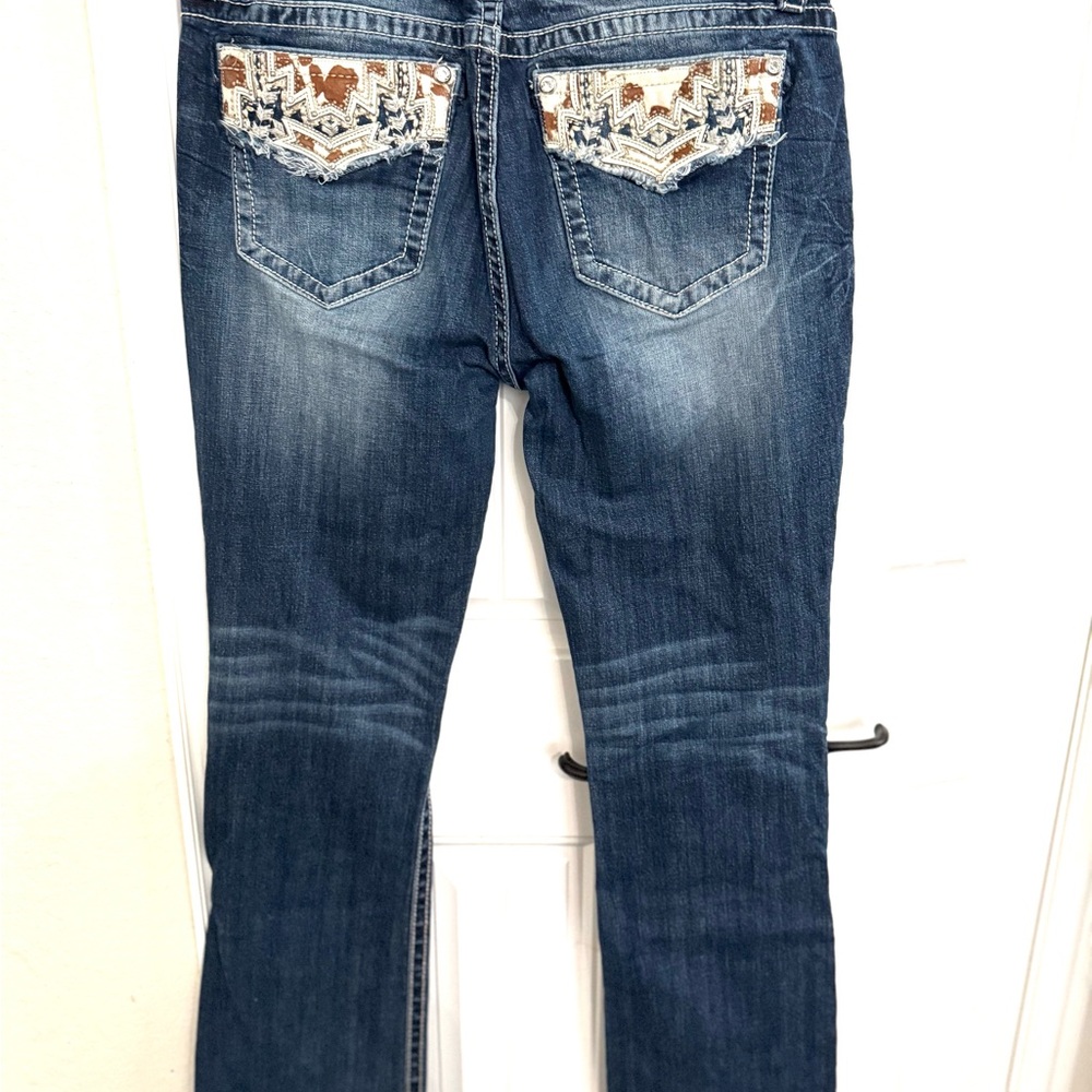 Women's Miss Me Boot Cut Jeans with Embroidered Pockets